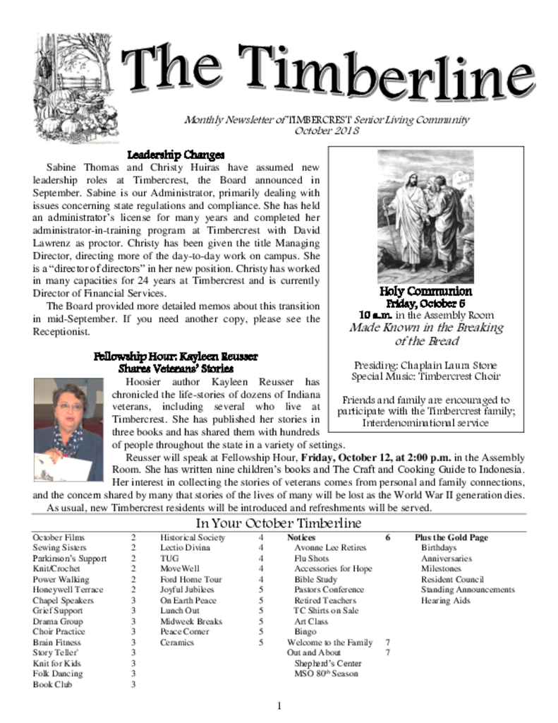 Timbercrest Senior Living Community Assisted Living, Nursing Home